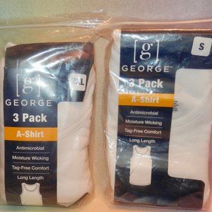 GEORGE 3 PACK OF SLEEVELESS UNDERSHIRTS * LONG LENGTH * 2 SIZES * YOU PICK * NEW